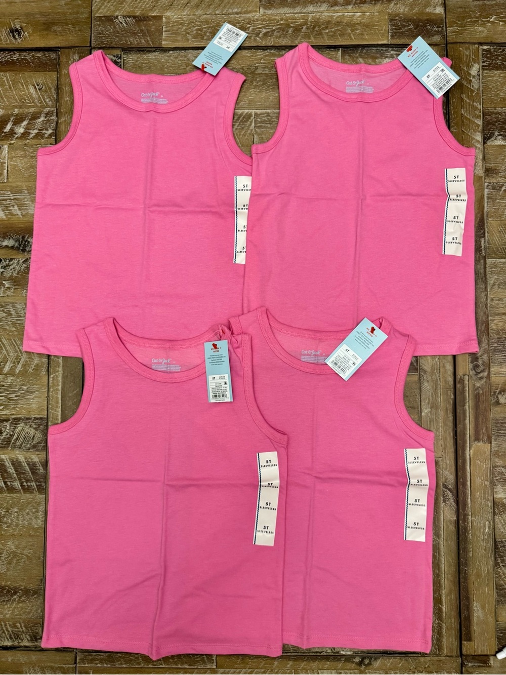 Cat & Jack Girls' Pink Tank Tops - Pack of 4 - Size: 5T - NWT